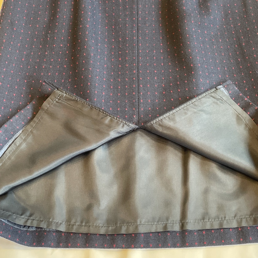 Vintage Pendleton Wool Aline Skirt Size 14 Pockets Blue W/red Dots 70's/80's USA - Picture 13 of 14